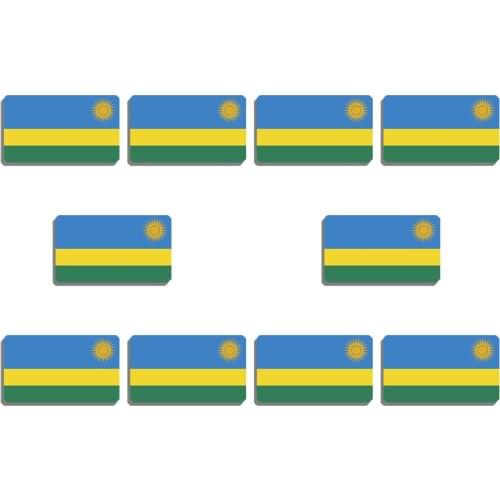 10Pcs/Lot Rwanda Flag Brooch Acrylic Lapel Pin For Women And Men Patriotic Backpacks Clothes Decor Party Badge Jewelry Gift