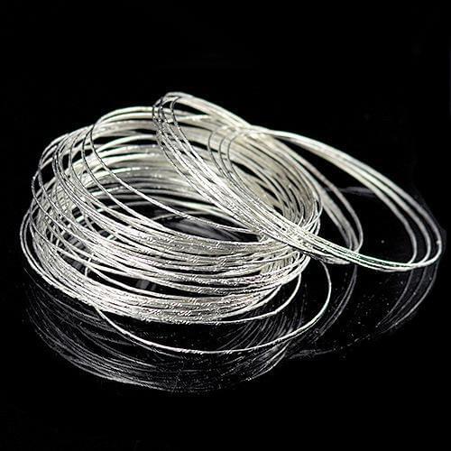100 Pcs Loops Bracelets Silver Plated Steel Wire Cuff Slim Bangle Bracelet Set fashion