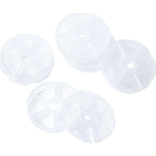 20 PCs Plastic Bead Containers Jewelry Box for Nail Art Decoration, 6 Compartments, about 7.8cm in diameter, 1.8cm high