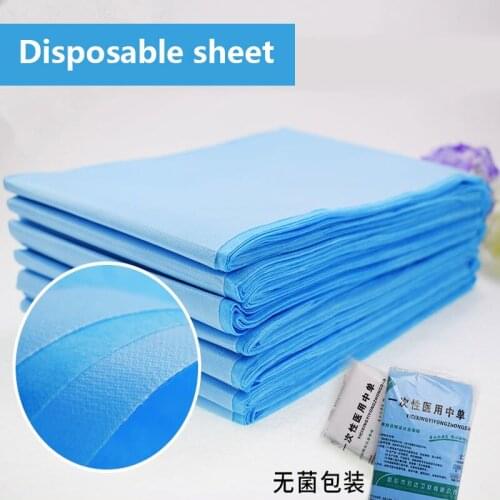 20pcs Practical Massage Beauty Waterproof Disposable Nonwoven Bed Table Cover Sheets Beauty Salon Dedicated White Blue 80X180cm