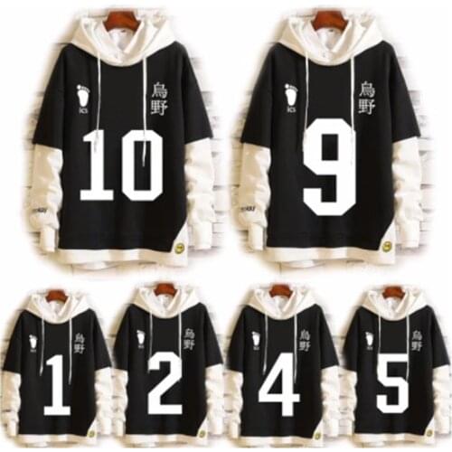 2021 Haikyuu!! Shoyo Hinata Cosplay Hoodies Karasuno Volleyball Costume Tobio Kageyama Sweatshirt Adult Unisex Hooded Sweater