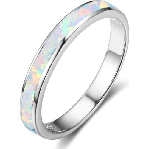 4mm Simple Ring Womens Rose Gold Ring With Mother Of Pearl Shell Comfort Fit Size 5-10