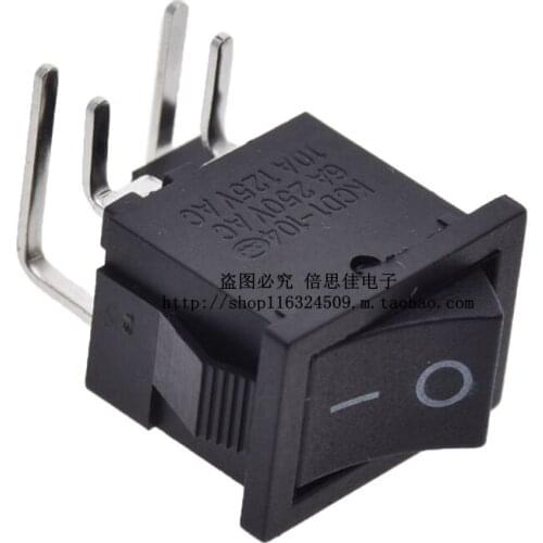 5pcs rocker switch Rocker Switch curved legs KCD1-104 L 4 feet bent KCD1-104 / L with legs bent all copper