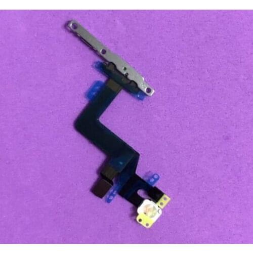 50pcs Power Volume Control Button Mute Lock Switch Cable Flex Connector with Metal Bracket for iPhone X XR 6 6S 7 8 Plus