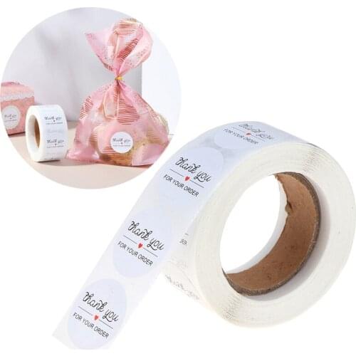 500pcs Round Black "THANK YOU FOR YOUR ORDER " Stickers Seal Labels 500pcs Stickers Scrapbooking For Package Stationery Sticker