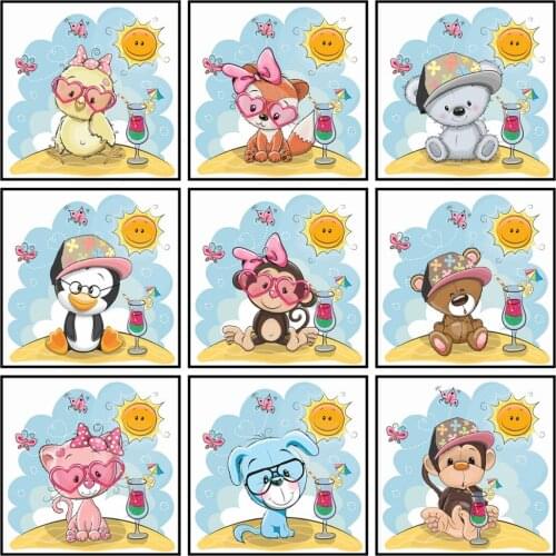 Diamond Embroidery Cartoon Animals Full Square/Round Drill Pattern Rhinestone Arts Diamond Painting Cross Stitch Hobby & Crafts