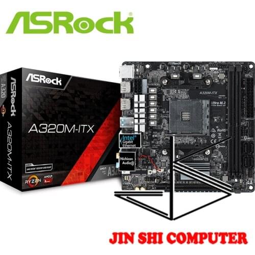 ASRock A320M-ITX Supports AMD Socket AM4 Ryzen Series CPUs Supports DDR4 4 SATA3, 1 Ultra M.2