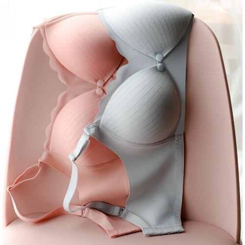 Maternity Nursing Bra Pregnant Women Mother Mama Open Breast Bra Cotton Wire Free Sleep Underwear Lactating Nursing Bralette