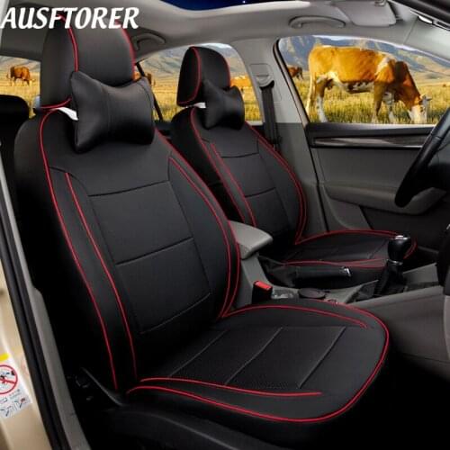 AUSFTORER Custom Cowhide Cover Seats for Chevrolet Cruze 2011 Leather Auto Seat Covers Cushion Front & Rear Supports Accessories