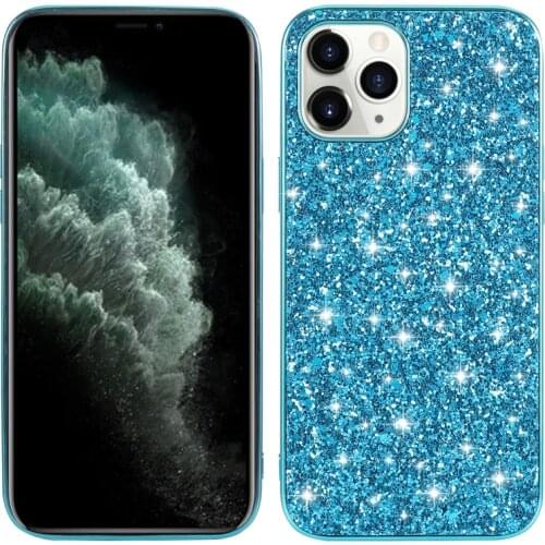 Stylish Blue Sparkling Phone Case For iPhone 12 Mini 11 Pro XS MAX XR 7 8 Plus SE2020 Soft TPU Shockproof Back Ccover Coque Gift