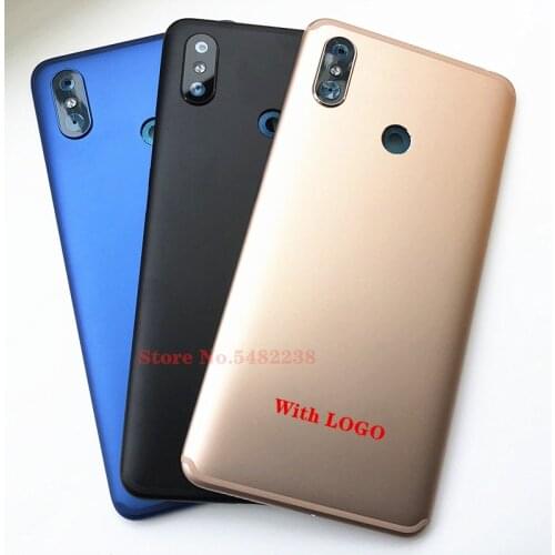 Original Metal Back cover For Xiaomi Max 3 Mi Max3 Case Back battery cover Back Housing Door Case With side button Camera lens