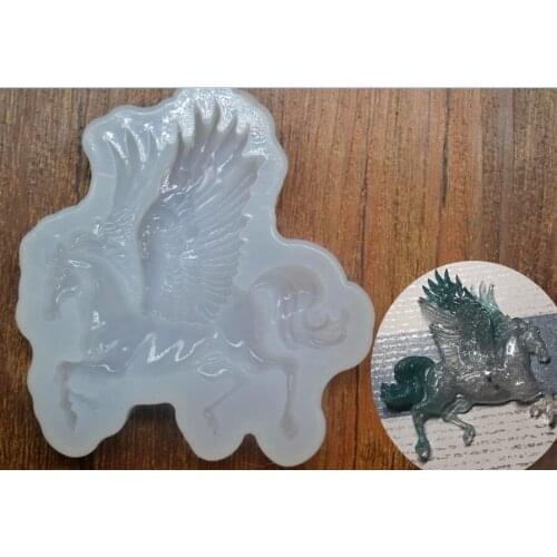 Epoxy resin molds horse shape Silicone Mold for jewelry Pegasus with wing charms pendant Resin Silicone Mould handmade tool
