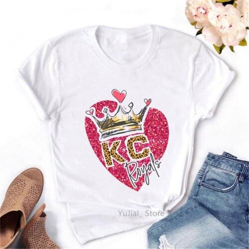KC Royals Dibujados A Mano Graphic Print Tshirt WomenS Clothing T Shirt Femme Harajuku Kawaii Female T-Shirt Streetwear