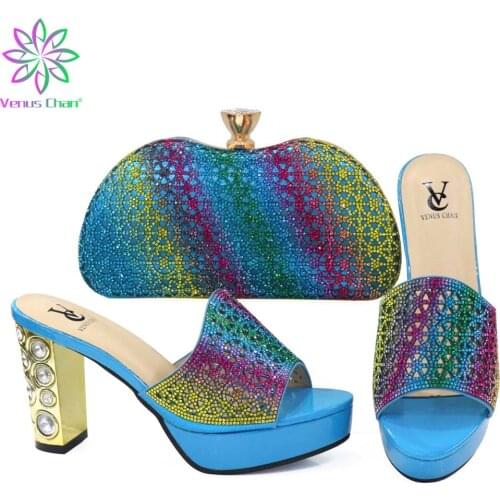 Italian Summer Pump 6.5CM Party Shoes with Purse Set Italian Shoe with Matching Bag for Evening Party Ladies Sandals with Heels