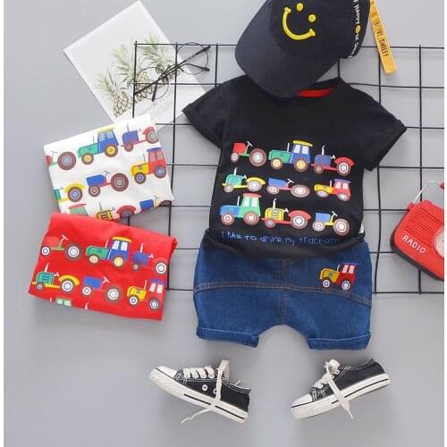 Boys ' summer clothes set baby childrens clothing children handsome when the baby summer short sleeve two-piece set