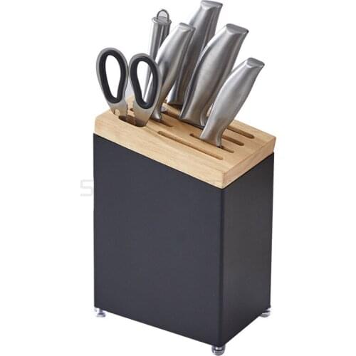 Kitchen knife box, knife base, square knife holder, knife sharpening bar, scissors, fruit knife, drain tube, table top shelf