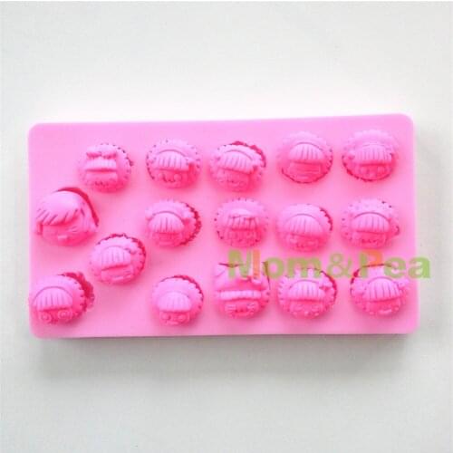 Mom&Pea 0563 Free Shipping Cartoon Heads Shaped Silicone Mold Cake Decoration Fondant Cake 3D Mold