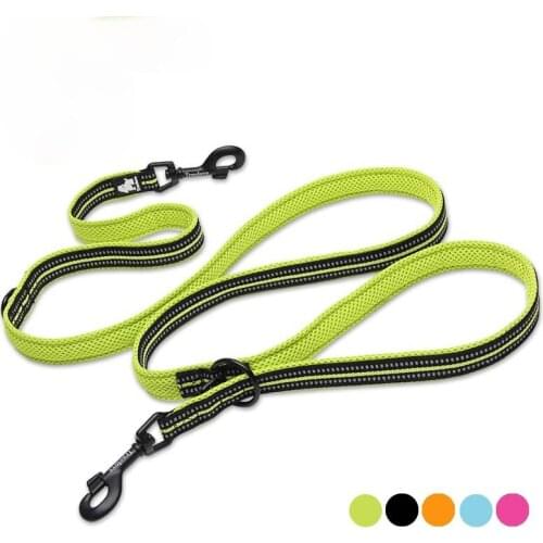 Pet Leash 7 In 1 Multi-Function Adjustable Dog Lead Hand Free Pet Training Leash Reflective Multi-Purpose Dog Leash Walk 2 Dogs