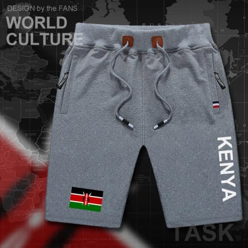 Kenya Kenyan mens shorts beach man mens board shorts flag workout zipper pocket sweat clothing bodybuilding 2017 cotton KEN