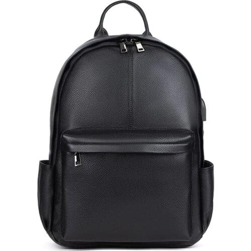 100% Cow Genuine Leather Men Backpacks Fashion Real Natural Leather Student Backpack Boy Luxury Brand large Computer Laptop Bag