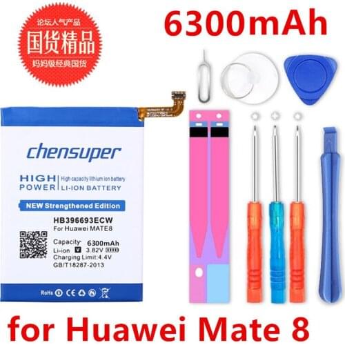 New chensuper 100% New 6300mAh HB396693ECW Battery for Huawei Mate 8 NXT-AL10 NXT-TL00 NXT-CL00 NXT-DL00 mate8