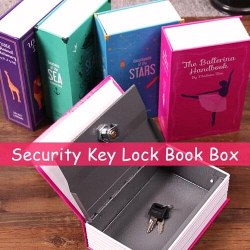 New Listing18x11.5x5.5cm Key Lock Hidden Safe Box Strongbox Steel Simulation Book Home Office Money Phone Safe Storage Money Box