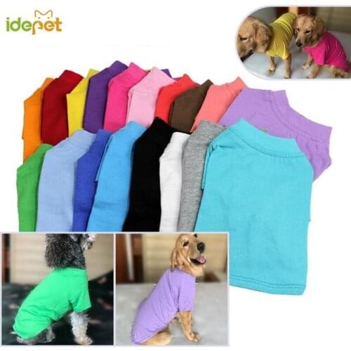 Solid Pet Clothing Large Dog Shirt For Small Medium Dogs Vest Cat Costume Pomeranian Golden Retriever Germany Shepherd Pajamas