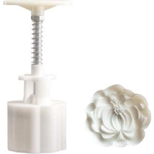 Plastic Mooncake Mold 75g Chrysanthemum Lotus Stamp Cookie Cutter Mould DIY Baking Accessories Mid-Autumn Festival