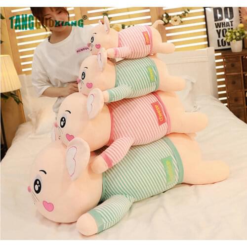40-70cm Cute Mouse Plush Toys Pillows Soft Stuffed Animal Dolls Baby Kids Sleep Partner Backrest