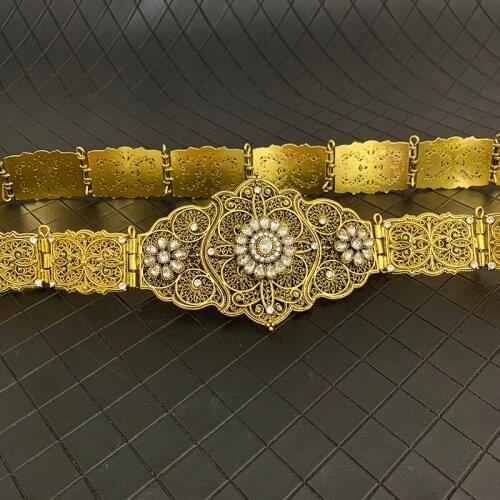 Abaya Belt Shiny Silver Caucasian Wedding Bride Belt Rhinestone Luxury Long Chain Wedding Belt Crystal Flower Waist Chain