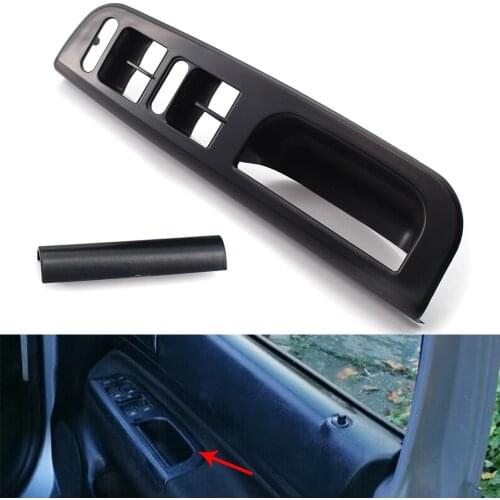 RHD Right Hand Drive Window Switch Panel Bezel + Handle Trim Black for VW Golf Passat Jetta 98-05