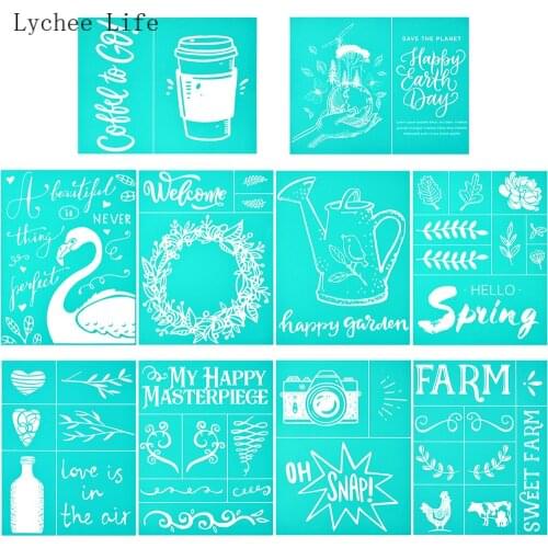 Lychee Life Animals Coffee Self-Adhesive Silk Screen Printing Stencil Mesh Transfers For T-Shirt Handbags Diy Home Decor