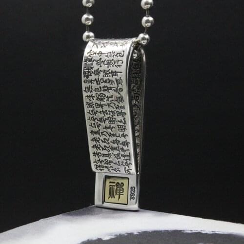 Silverware S925 Sterling Silver Heart Pendant Men Women Necklace Pendant Retro Thai Silver Jewelry Gift