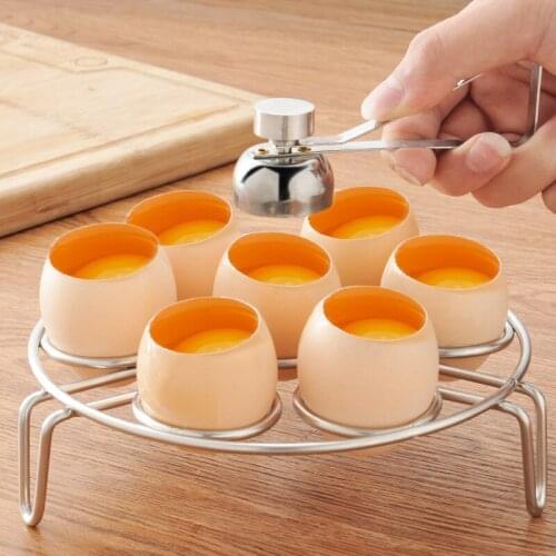 Stackable Egg Steamer Rack Trivet Multipurpose Steaming Holder Egg Container Storage Kitchen Tool Tousehold Egg Shell Opener