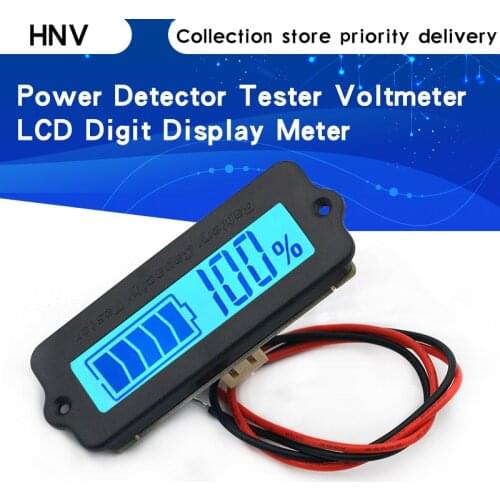 Blue Green 12V LY6W Lead Acid Battery Capacity Indicator LCD Digit Display Meter Lithium Battery Power Detector Tester Voltmeter