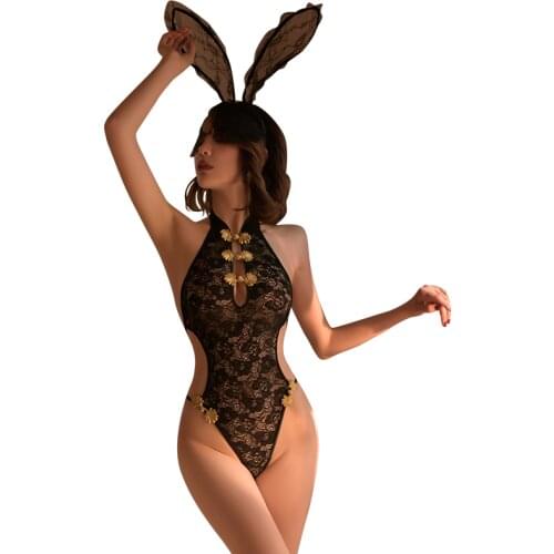 Sexy Lingerie Cute Bunny Girl Anime Cosplay Costume Rabbit Plush Ball Bodysuit Set Good Quality Erotic Outfit Wrapped Chest