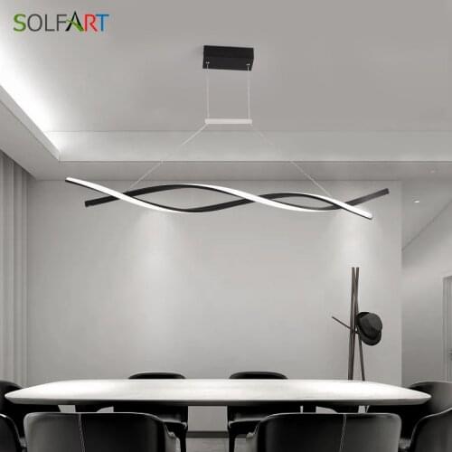 White Black modern pendant lights for dinning room livingroom kitchenled Hanging Lamp lamparas Wave shape Żyrandol Fixture