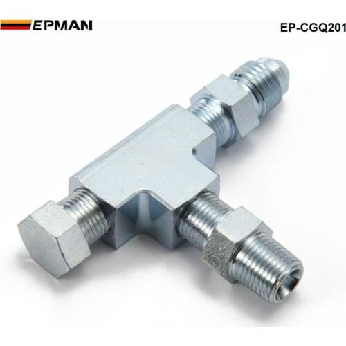 1/8NPT to 4AN Turbo Adapter Tee Fitting w/ Block Oil Feed Pressure Sensor EP-CGQ201