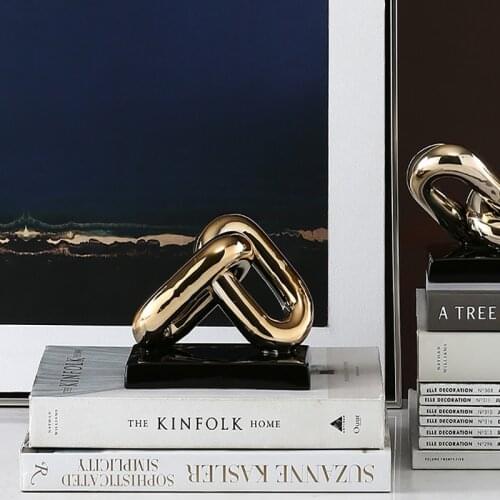 Creative Chain Decoration Golden Ceramic Decoration Simple Crafts Bedroom Decoration Home Decoration Accessories for Living Room