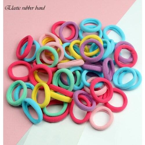 50/100PCS Women Colorful Nylon Elastic Hair Bands Ponytail Girls Elastic force Rubber Bands Scrunchie Headband Hair Accessories