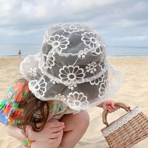 2020 New lace Hat for women Soft Lace Flower Wide Brim Sun Hats Floppy Summer Hat Dress Lace Ladies Hat Summer Hat cap girl hot