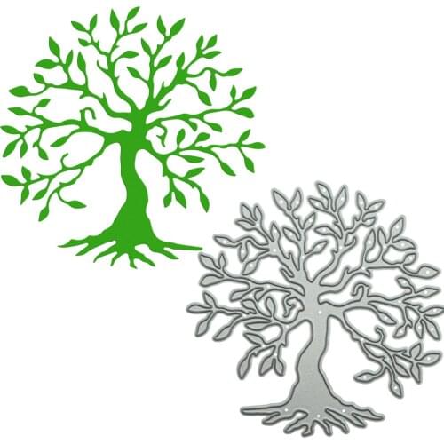 Abstract Tree with Leaf Pattern Metal Die Cutter For Scrapbooking Cutting Dies Clip Art DIY Memory Card Photo Album Decorating