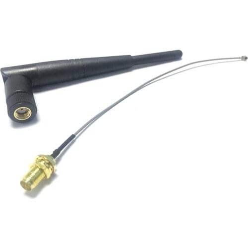 1PC 2.4Ghz 3dbi wireless antenna Omni with RP-SMA male connector 14cm +RP-SMA female to IPX connector jumper cable 15cm for wifi