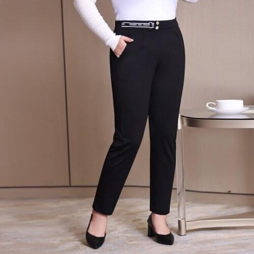 5178 Autumn Casual Pants Women Loose Black Button Simple Thin Popular Office Daily Fashion Comfortable High Waist Trouser Female