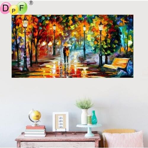 DPF Diamond Painting cross stitch Fantasy In The Rain Diy Diamond Embroidery European round Full Style Living Room Best Grafts