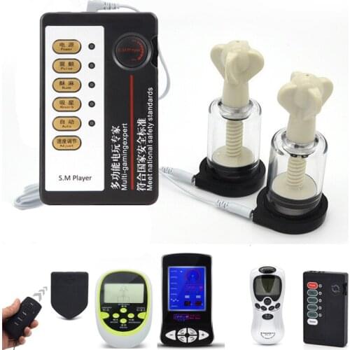 Electro Shock Nipple Sucker Breast Enlarger Sex Product Electrical Stimulation Nipple Clamp Clitoris Massager Sex Toys For Woman
