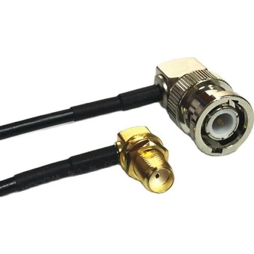New Modem Coaxial Cable SMA Female Jack nut Right Angle Switch BNC Male Plug Right Angle Connector RG174 Cable 20CM 8" Jumper