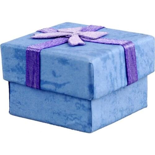 24Pcs Jewellery Box Reusable Eco-friendly Square Shape Bow-knot Design Gift Box for Ring