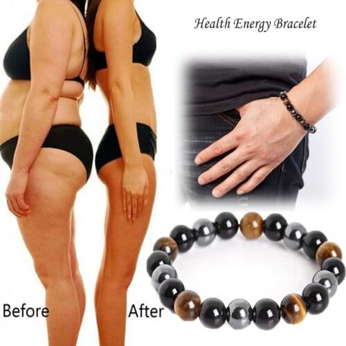 Magnetic Tiger Eye Hematite Stone Bead Bracelet For Couple Hematite Black Obsidian Bracelet Health Care Magnet Men Women Jewelry