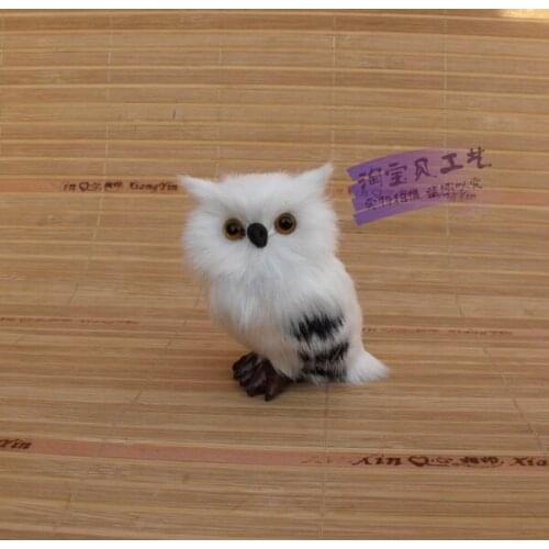 Cute simulation right owl toy polyethylene&fur small white owl doll gift about 5x5x7cm 0830